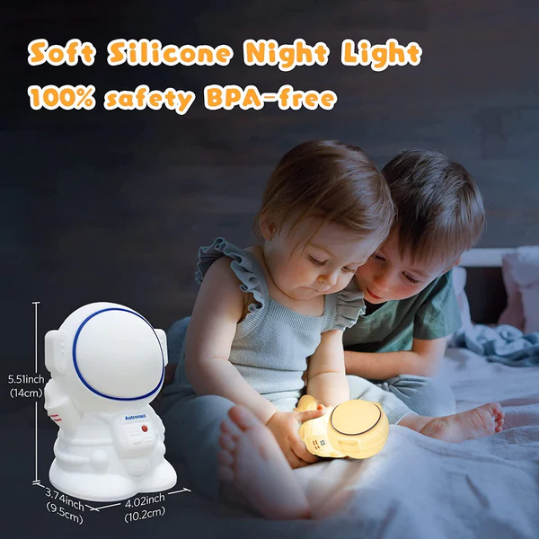 Cute Silicone Astronaut Led Night Light,Squishy Lamp Color Changing Bedside Lamp for Baby Nursery,Kawaii Animal Lamp for Bedroom Birthday Gift for Girl,Boy&Toddlers (Astronaut)