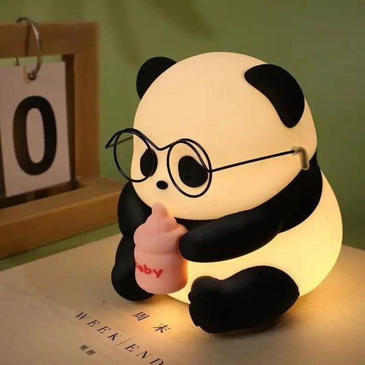 Cute Nursery Baby Panda Light, Squishy Animals Silicone Lamp Up for Boys and Girls,Kawaii LED Nightlight for Toddler Bedroom.